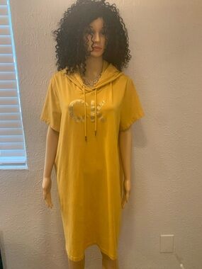 Calvin Klein Mustard Yellow Hooded Dress